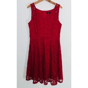 Dressystar‎ Red Lace Dress - Women's Size XL - Fully Lined - Lots of Swing